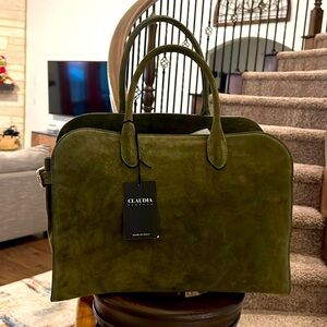 Claudia Firenze green Suede Row Margaux Style Bag